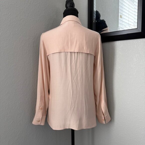 KATE SPADE Blush Pink Silk Button Front Blouse Top Sz 2 - Picture 8 of 12
